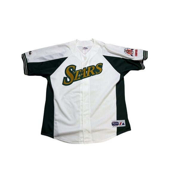 vintage Dallas Stars 99 Stanley Cup Champions BASEBALL jersey Majestic XL green - Picture 2 of 10